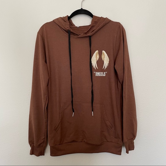 SHEIN Other - NWT shein angels brown and tan mens hoodie sz.S lightweight